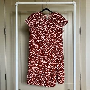 Dusty red tiered dress